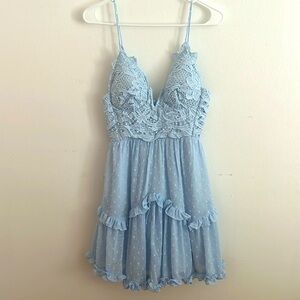 Hello Molly Kiss On The Patio Dress Baby Blue - S